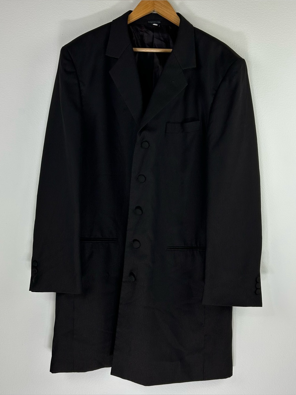 Alberto Celini Men’s Brown Pinstriped Frock Coat Single Breast Blazer Size 44L
